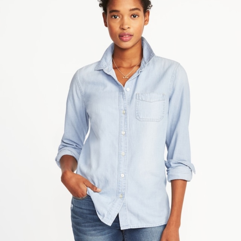 Plus size Classic Chambray Shirt for Women